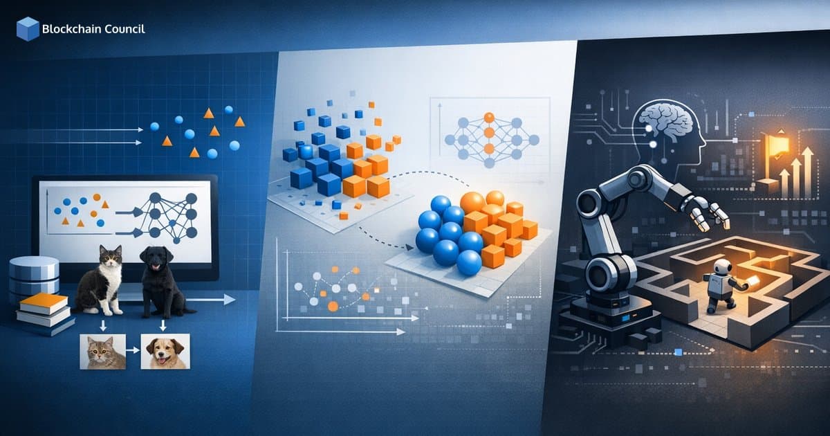 Supervised vs Unsupervised vs Reinforcement Learning: Key Differences with Real-World Examples
