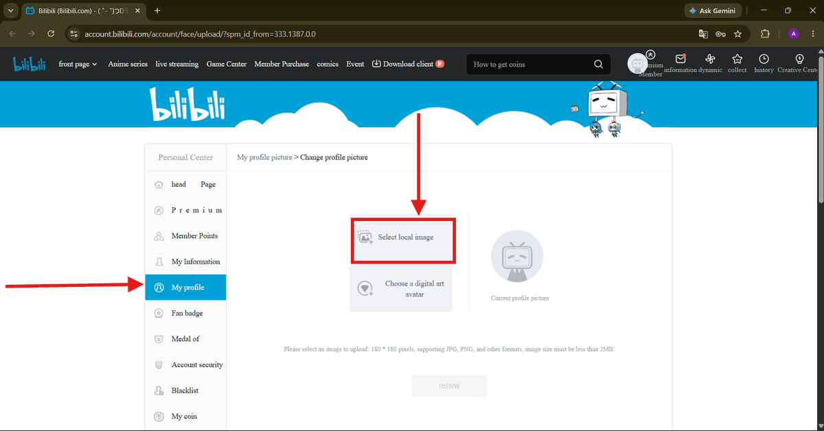 "Select local image"